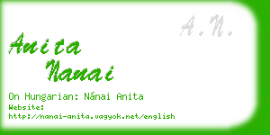 anita nanai business card